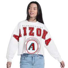 Arizona Diamondbacks G-III 4Her by Carl Banks Women's Bleachers Cropped Pullover Sweatshirt | MLB Outlet