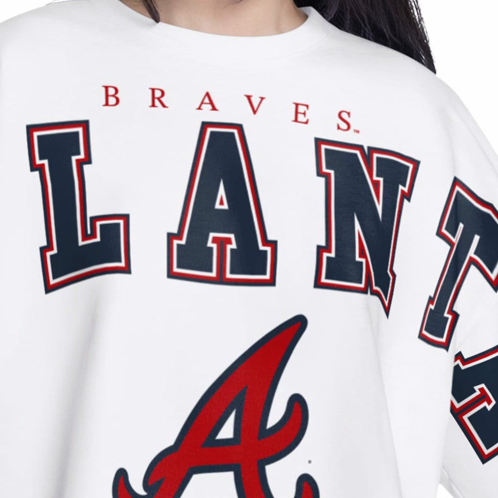 Atlanta Braves G-III 4Her by Carl Banks Women's Bleachers Cropped Pullover Sweatshirt | MLB Near me