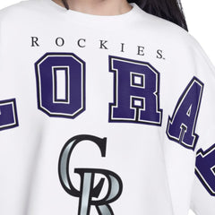Colorado Rockies G-III 4Her by Carl Banks Women's Bleachers Cropped Pullover Sweatshirt | MLB Outlet