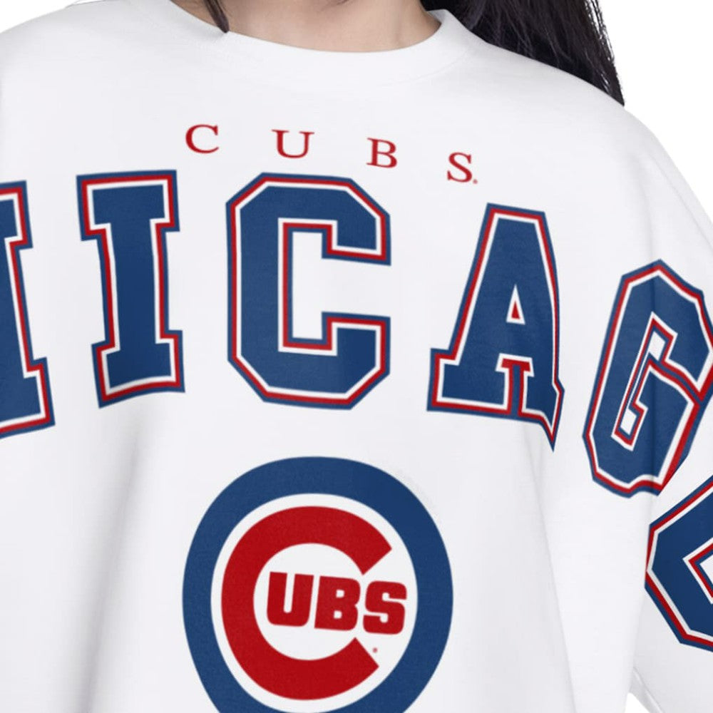 Chicago Cubs G-III 4Her by Carl Banks Women's Bleachers Cropped Pullover Sweatshirt | MLB Sale