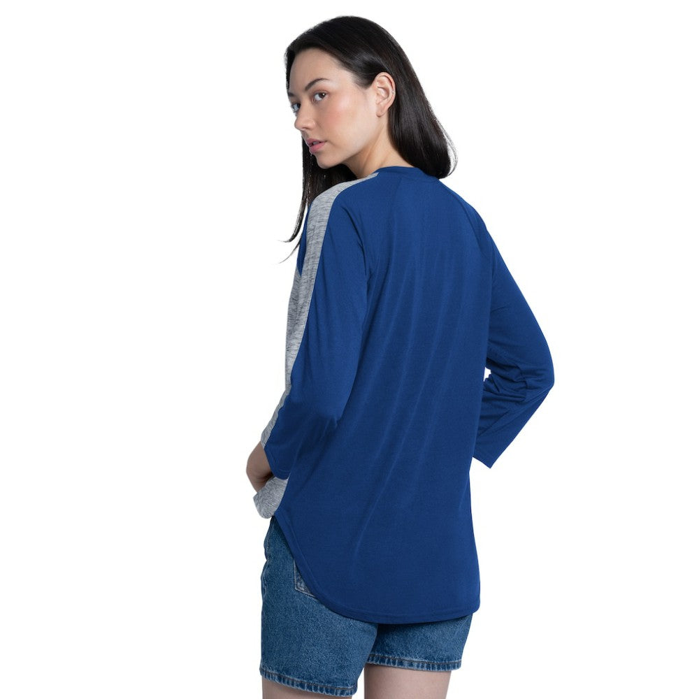 Los Angeles Dodgers G-III 4Her by Carl Banks Women's Speed Training 3/4-Sleeve Rhinestone V-Neck T-Shirt | MLB On Sale