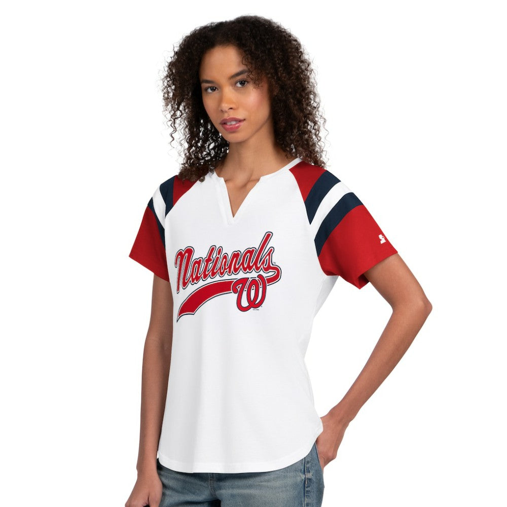 Washington Nationals Starter Women's Game On Notch Neck T-Shirt | MLB US