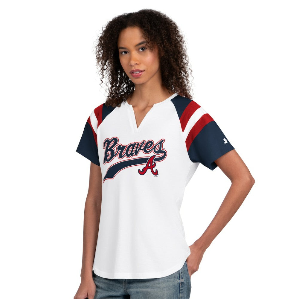 Atlanta Braves Starter Women's Game On Notch Neck T-Shirt | MLB Sale