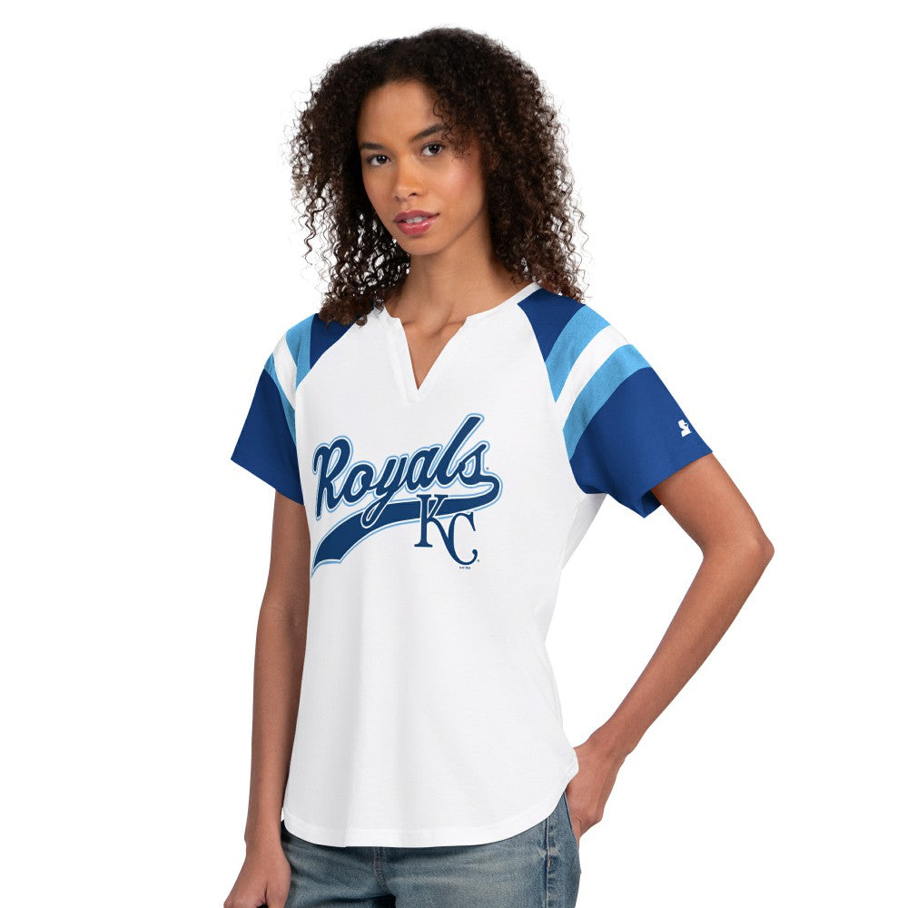 Kansas City Royals Starter Women's Game On Notch Neck T-Shirt | MLB On Sale