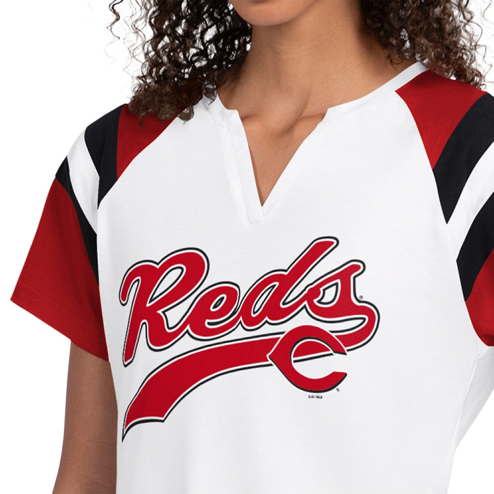 Cincinnati Reds Starter Women's Game On Notch Neck T-Shirt | MLB New