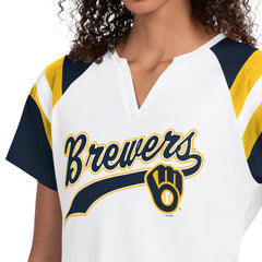 Milwaukee Brewers Starter Women's Game On Notch Neck T-Shirt | MLB Shop