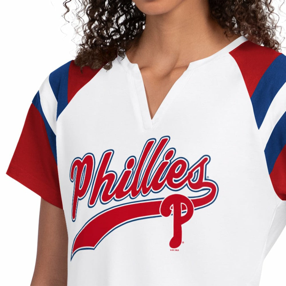 Philadelphia Phillies Starter Women's Game On Notch Neck T-Shirt | MLB New