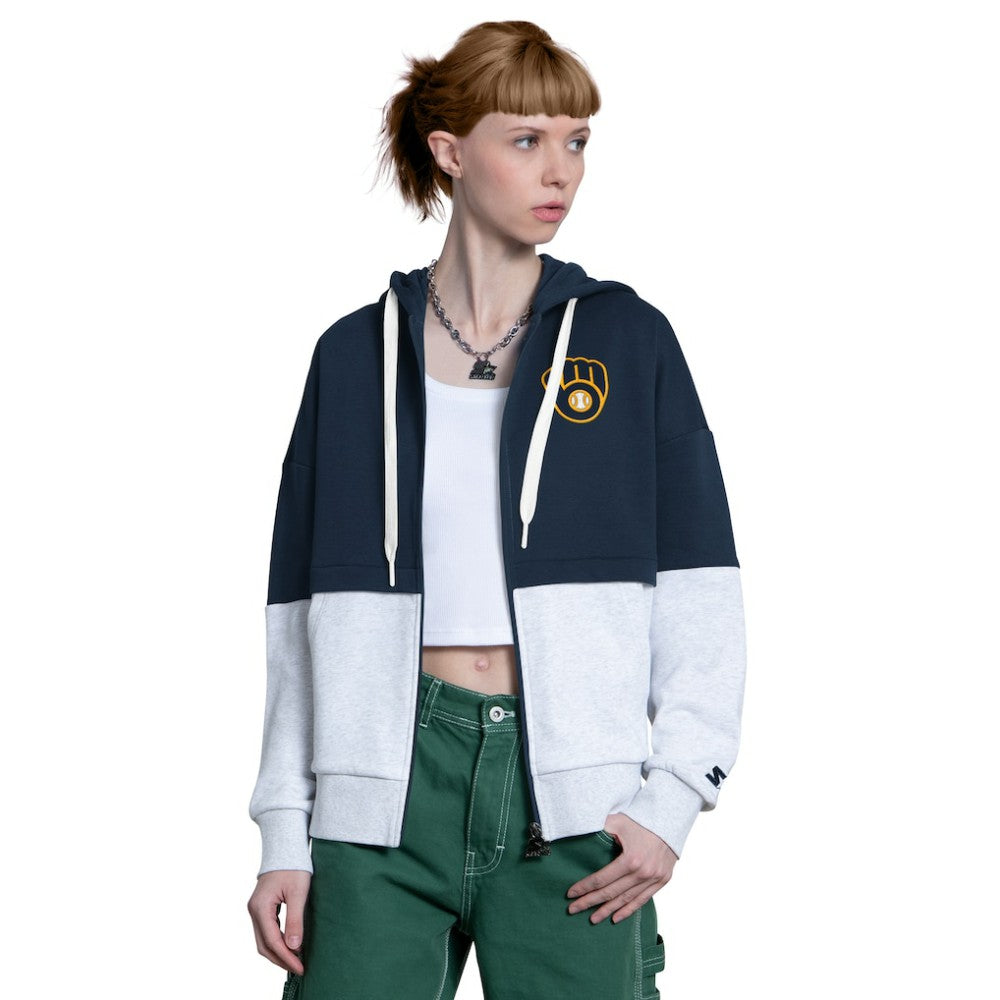 Milwaukee Brewers Starter Women's Wishbone Full-Zip Hoodie | MLB Shop
