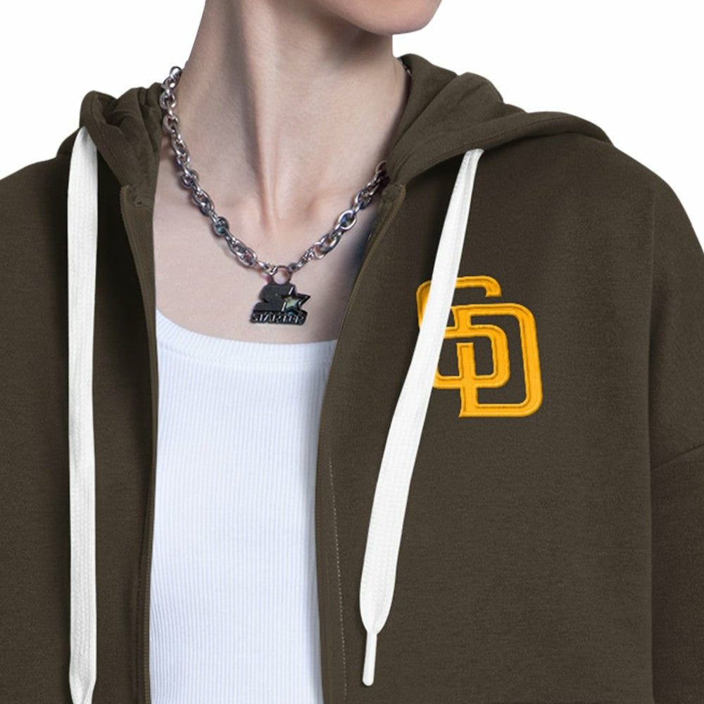 San Diego Padres Starter Women's Wishbone Full-Zip Hoodie | MLB Discount