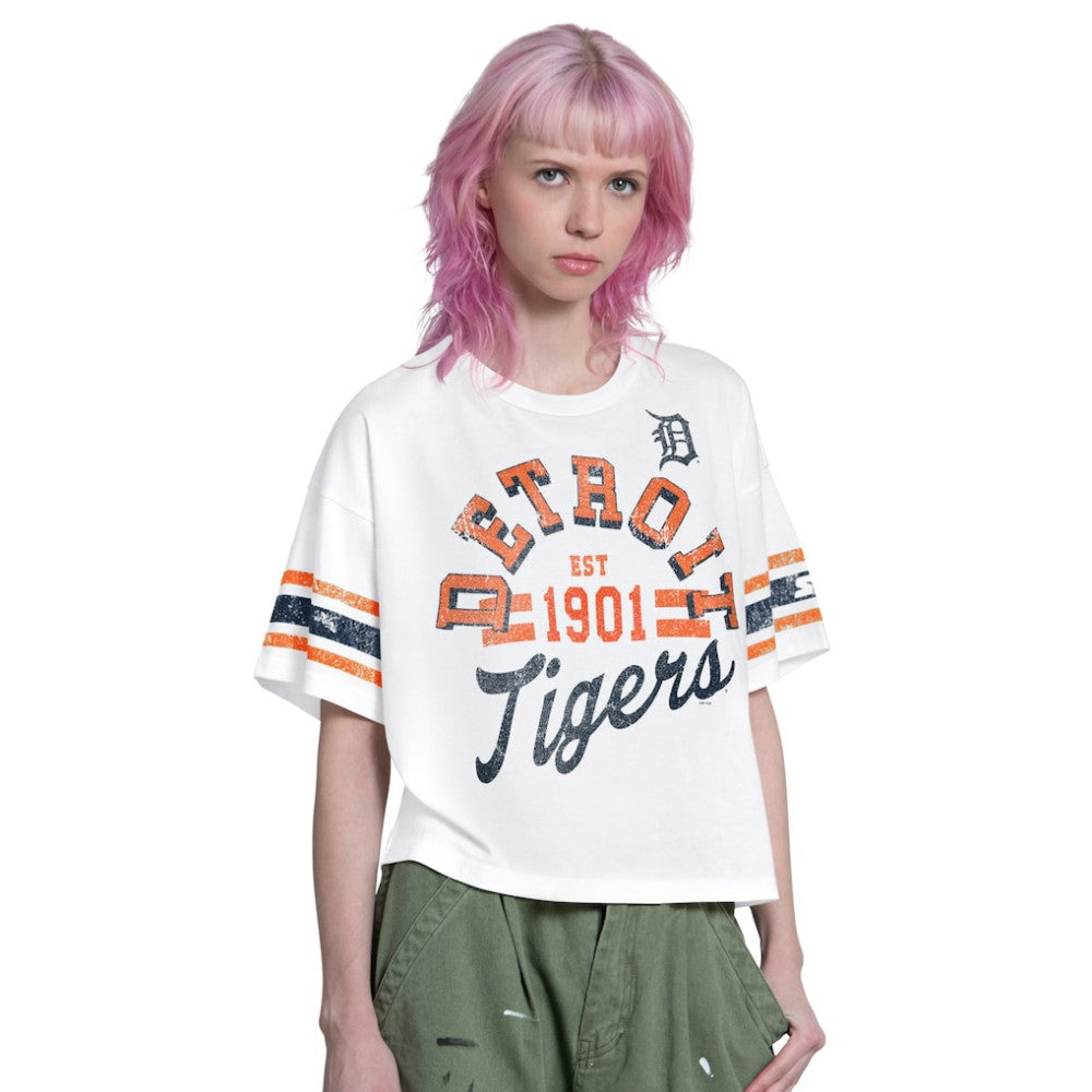 Detroit Tigers Starter Women's Cropped Hurry Up Offense T-Shirt | MLB US