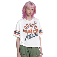 Houston Astros Starter Women's Cropped Hurry Up Offense T-Shirt | MLB Discount