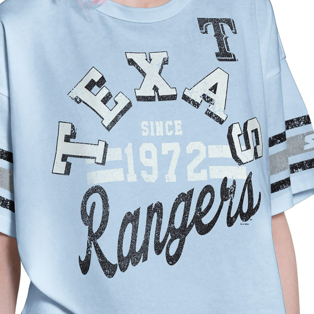 Texas Rangers Starter Women's Cropped Hurry Up Offense T-Shirt | MLB On Sale