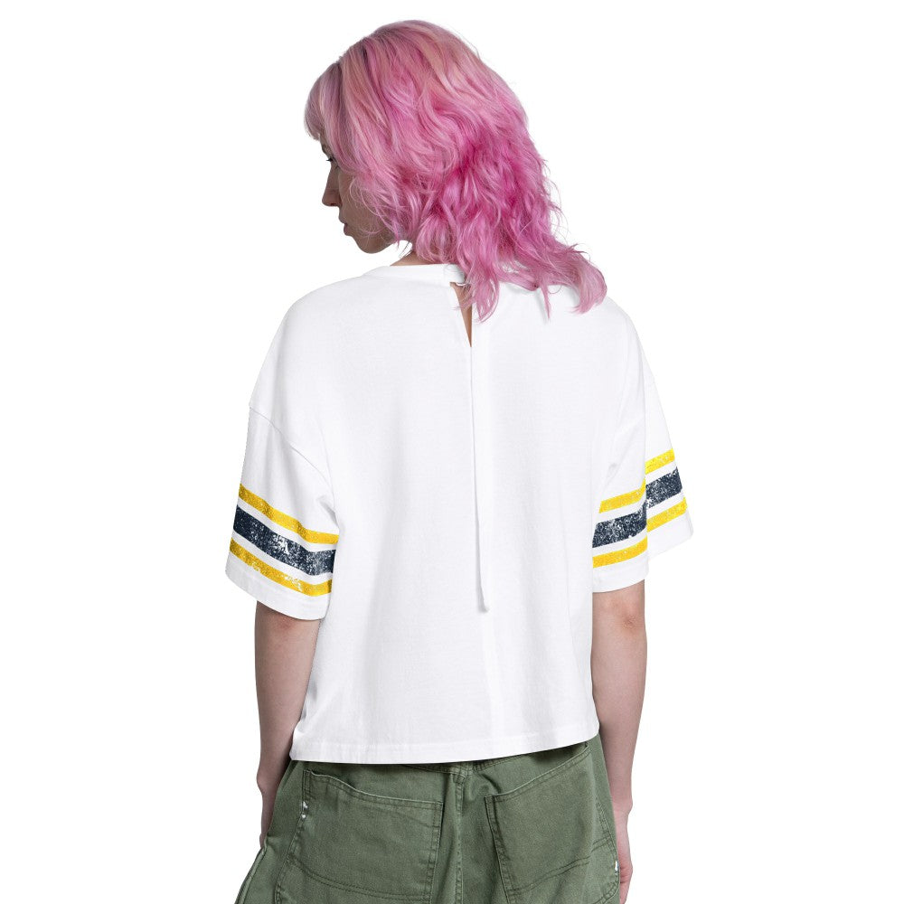 Milwaukee Brewers Starter Women's Cropped Hurry Up Offense T-Shirt | MLB Discount