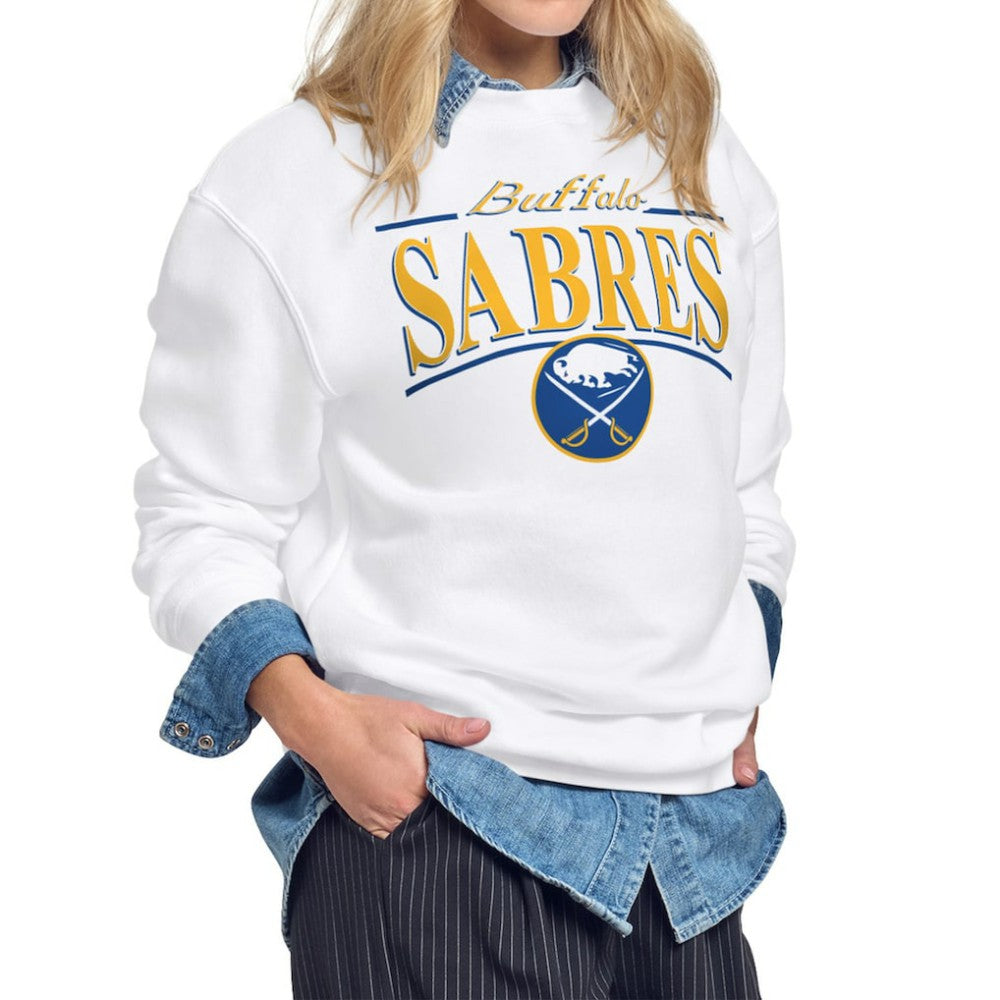 Buffalo Sabres Starter Women's Arch Stripe Fleece Sweatshirt Outlet