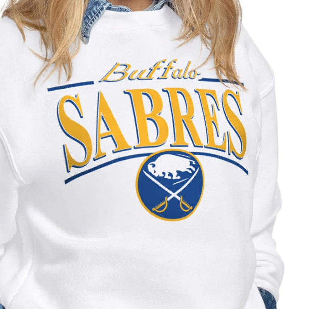 Buffalo Sabres Starter Women's Arch Stripe Fleece Sweatshirt Outlet