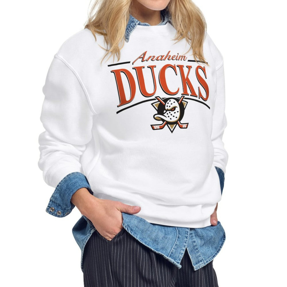 Anaheim Ducks Starter Women's Arch Stripe Fleece Sweatshirt Online