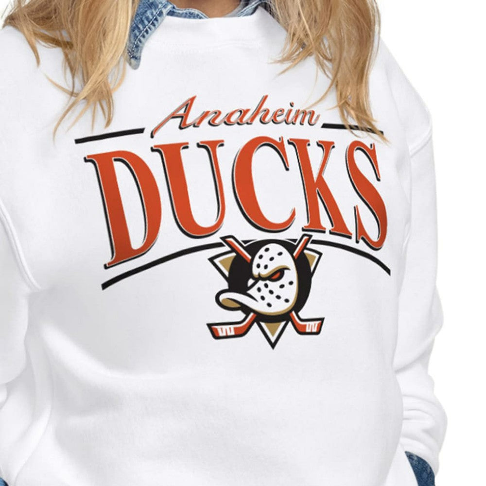 Anaheim Ducks Starter Women's Arch Stripe Fleece Sweatshirt Online
