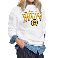 Boston Bruins Starter Women's Arch Stripe Fleece Sweatshirt Discount