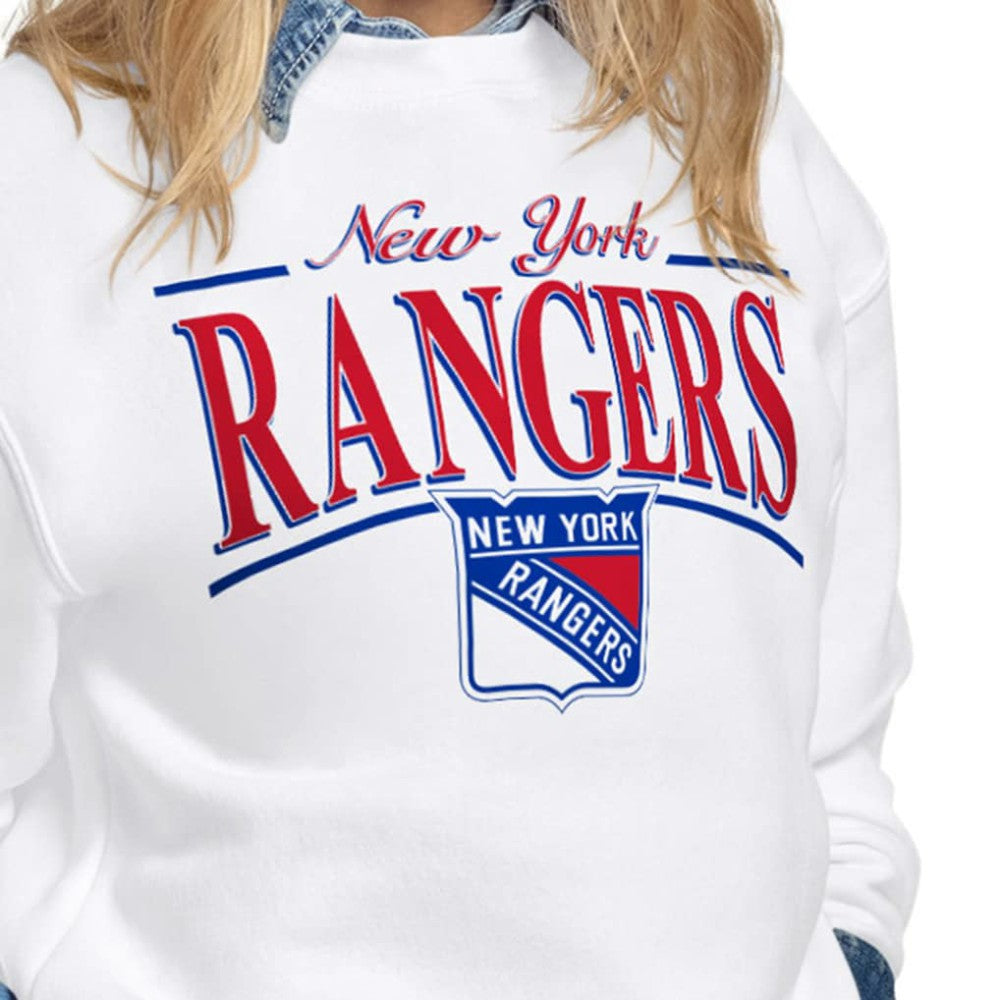 New York Rangers Starter Women's Arch Stripe Fleece Sweatshirt Sale