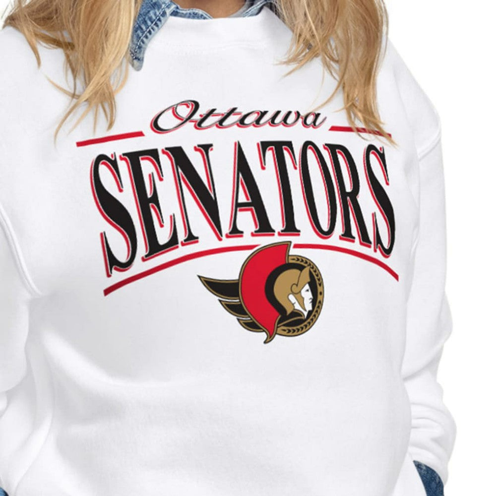 Ottawa Senators Starter Women's Arch Stripe Fleece Sweatshirt For Sale