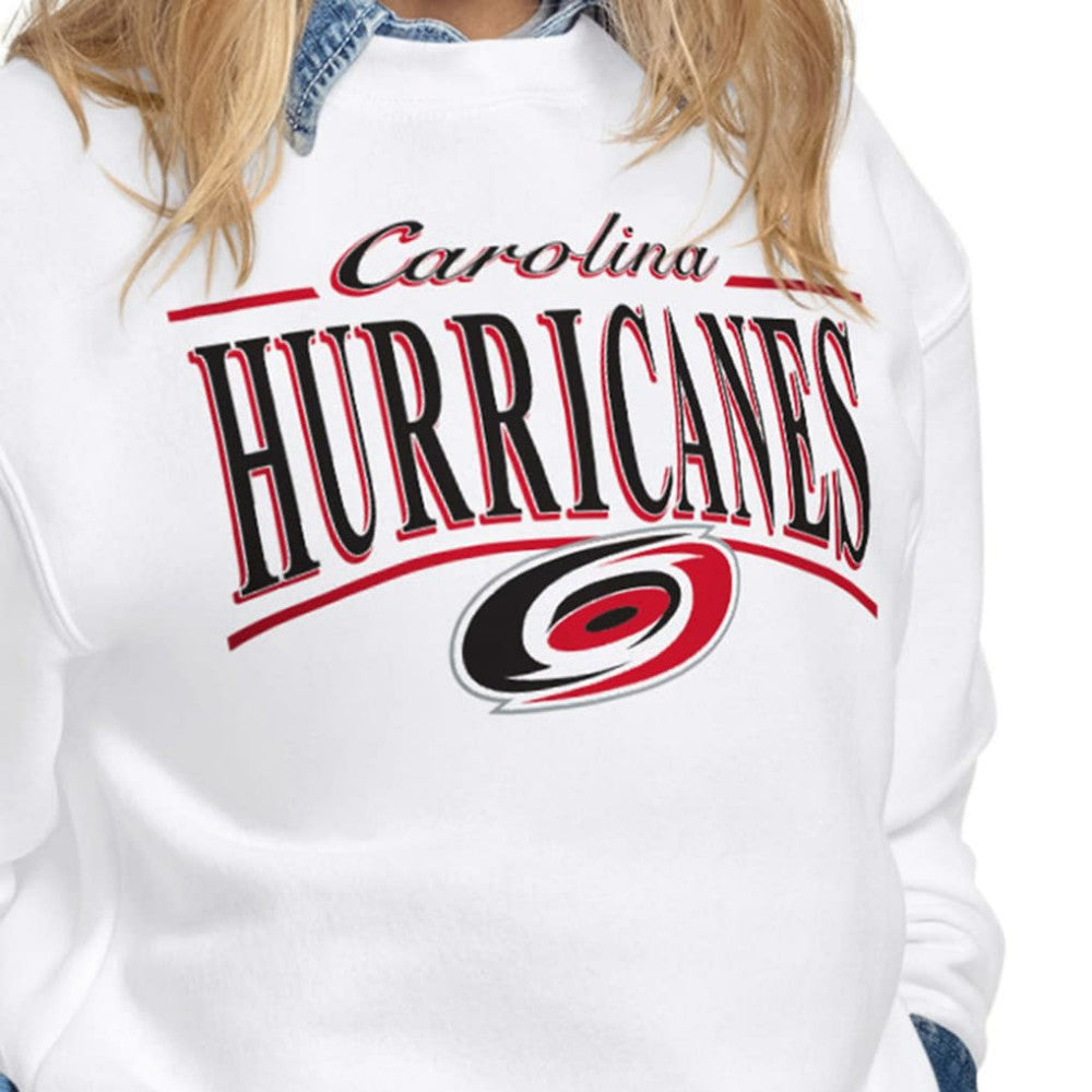 Carolina Hurricanes Starter Women's Arch Stripe Fleece Sweatshirt Online