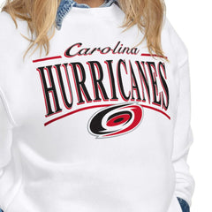 Carolina Hurricanes Starter Women's Arch Stripe Fleece Sweatshirt Online