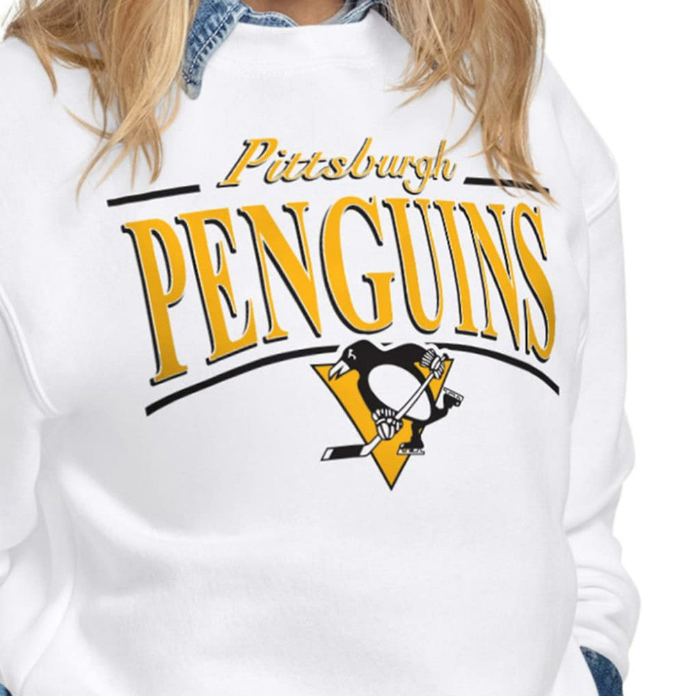 Pittsburgh Penguins Starter Women's Arch Stripe Fleece Sweatshirt Discount
