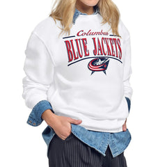Columbus Blue Jackets Starter Women's Arch Stripe Fleece Sweatshirt Sale