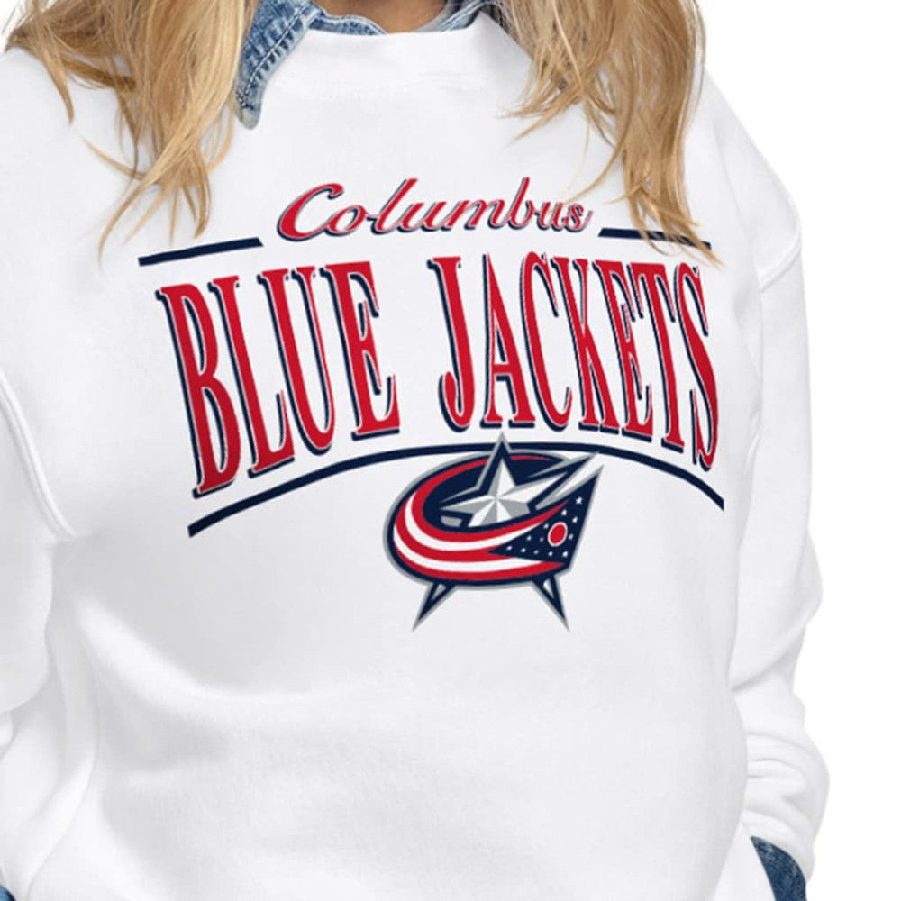 Columbus Blue Jackets Starter Women's Arch Stripe Fleece Sweatshirt Sale