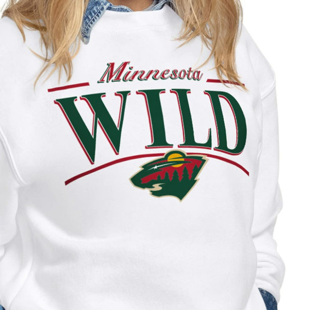 Minnesota Wild Starter Women's Arch Stripe Fleece Sweatshirt Sale