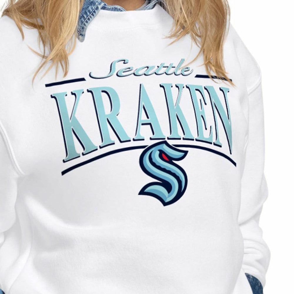 Seattle Kraken Starter Women's Arch Stripe Fleece Sweatshirt Discount