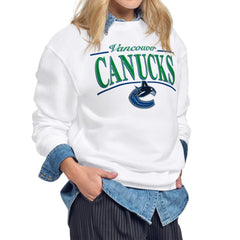 Vancouver Canucks Starter Women's Arch Stripe Fleece Sweatshirt Online