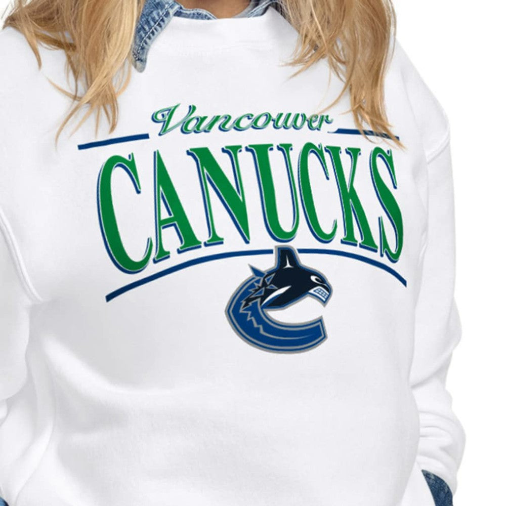 Vancouver Canucks Starter Women's Arch Stripe Fleece Sweatshirt Online