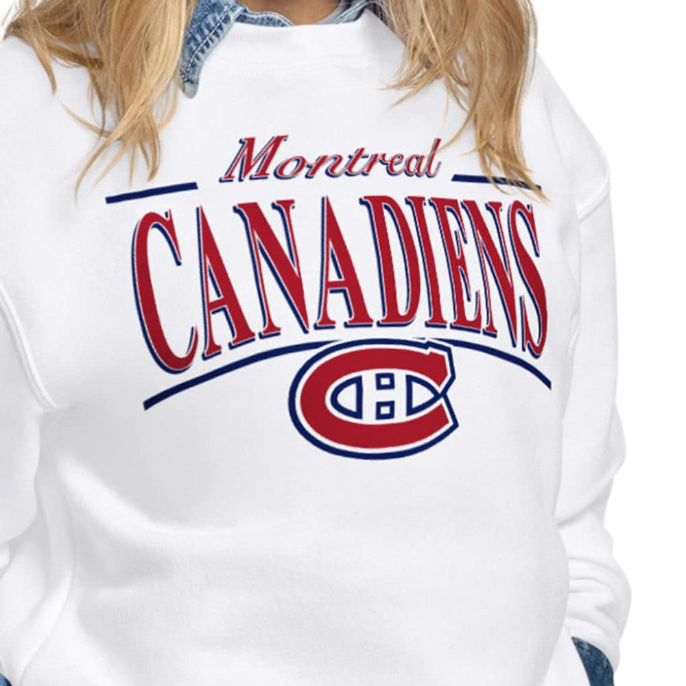 Montreal Canadiens Starter Women's Arch Stripe Fleece Sweatshirt For Sale