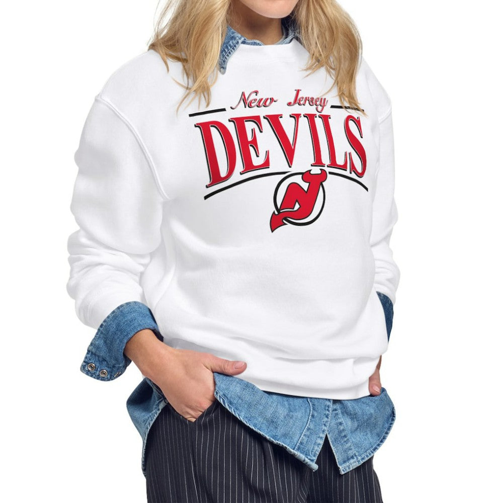 New Jersey Devils Starter Women's Arch Stripe Fleece Sweatshirt Outlet