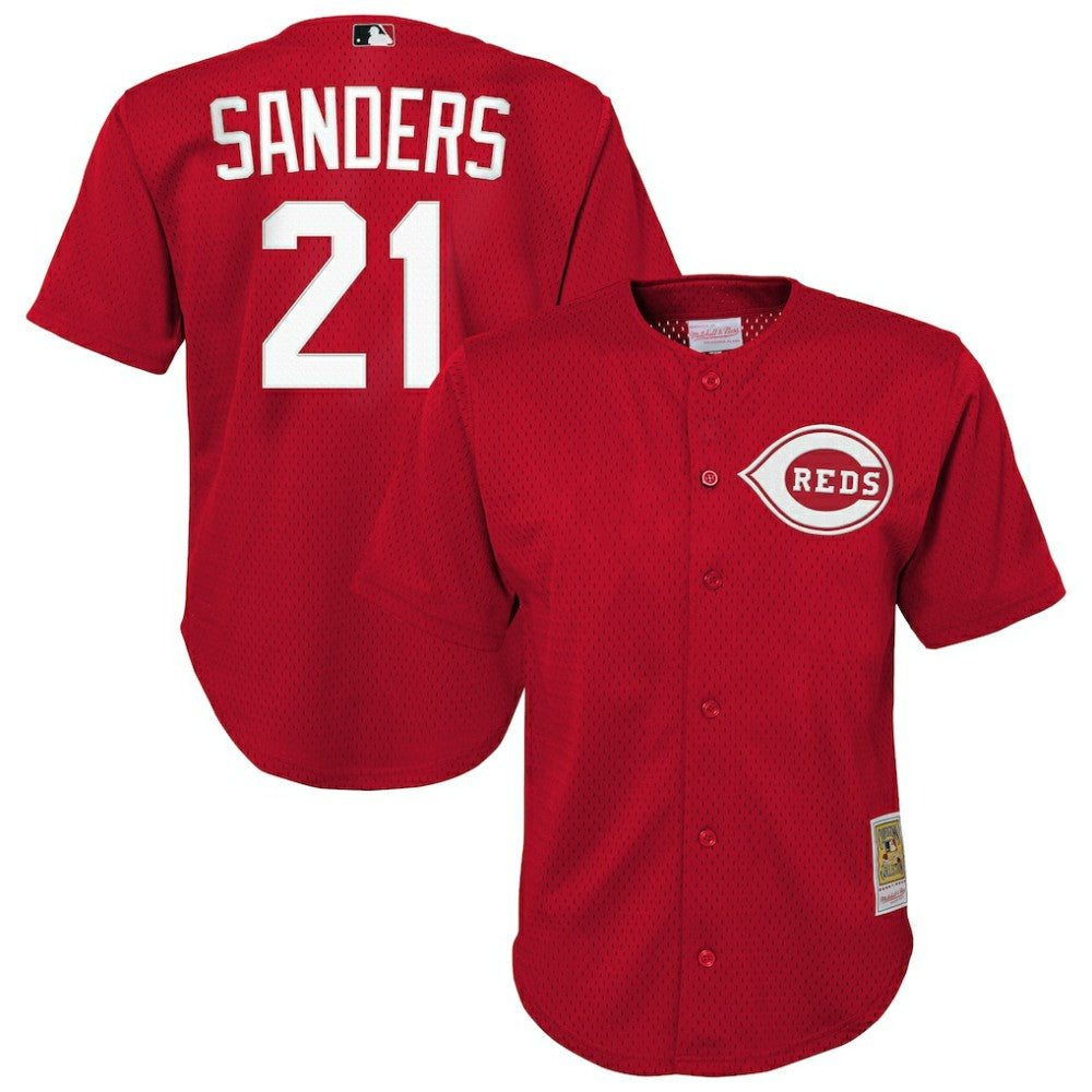 Deion Sanders Cincinnati Reds Mitchell & Ness Youth Cooperstown Mesh Batting Practice Jersey | MLB Shop