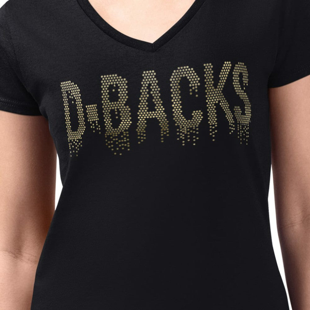 Arizona Diamondbacks G-III 4Her by Carl Banks Women's Metallic Drop Lightweight V-Neck T-Shirt | MLB On Sale