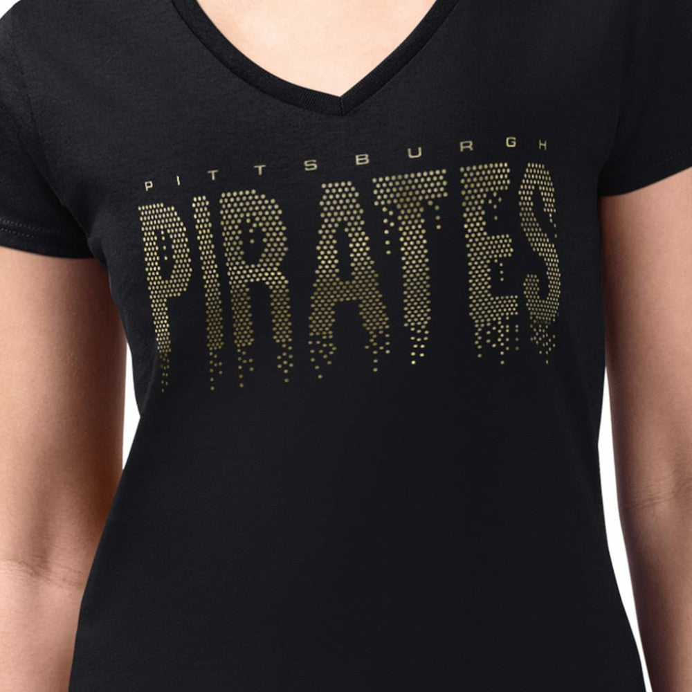 Pittsburgh Pirates G-III 4Her by Carl Banks Women's Metallic Drop Lightweight V-Neck T-Shirt | MLB Online