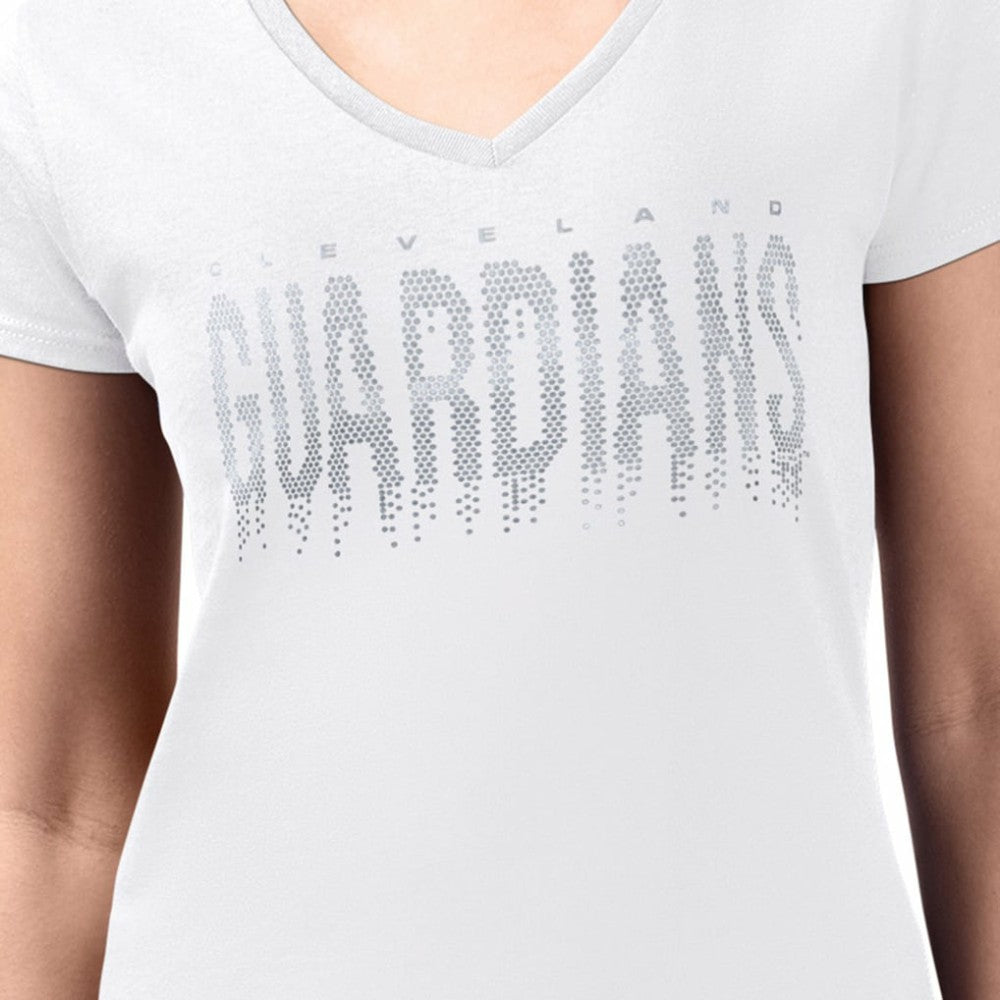 Cleveland Guardians G-III 4Her by Carl Banks Women's Metallic Drop Lightweight V-Neck T-Shirt | MLB Outlet