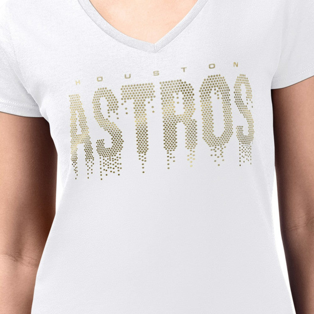 Houston Astros G-III 4Her by Carl Banks Women's Metallic Drop Lightweight V-Neck T-Shirt | MLB Online