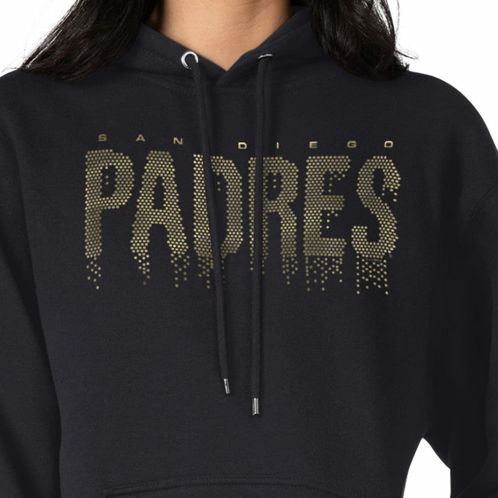 San Diego Padres G-III 4Her by Carl Banks Women's Metallic Drop Fleece Hoodie | MLB On Sale