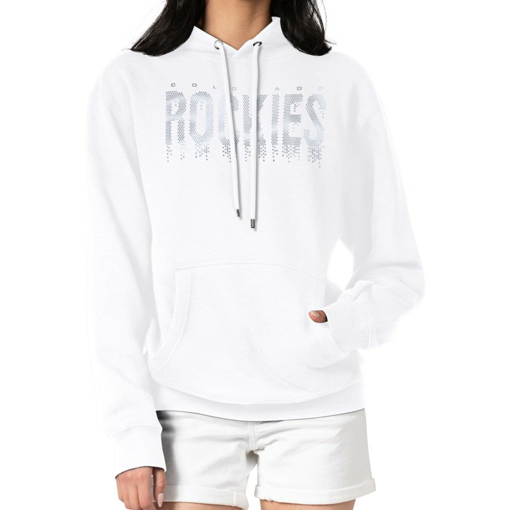 Colorado Rockies G-III 4Her by Carl Banks Women's Metallic Drop Fleece Hoodie | MLB New