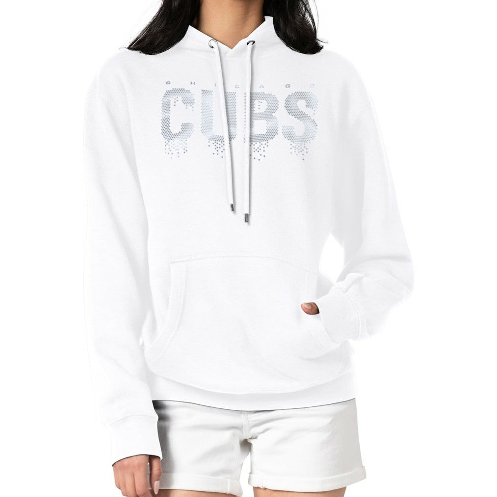Chicago Cubs G-III 4Her by Carl Banks Women's Metallic Drop Fleece Hoodie | MLB On Sale