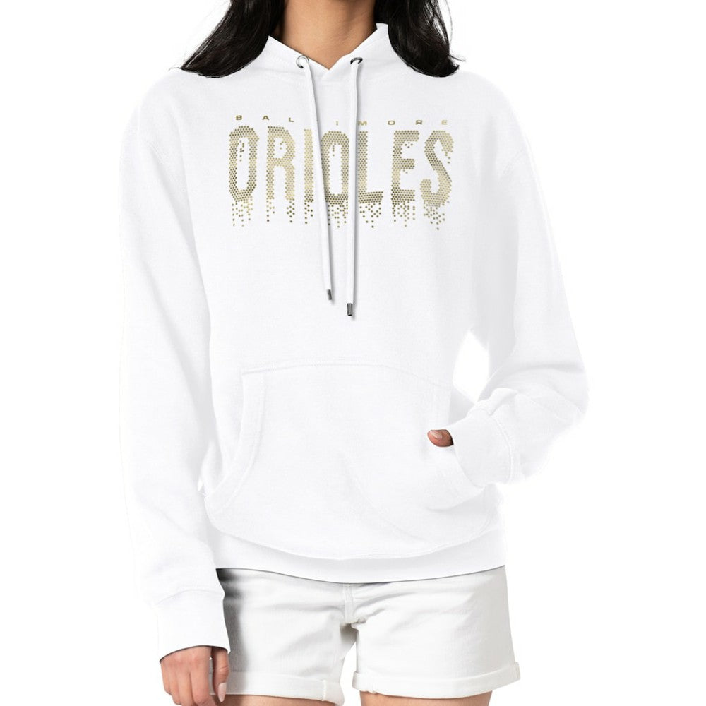 Baltimore Orioles G-III 4Her by Carl Banks Women's Metallic Drop Fleece Hoodie | MLB US