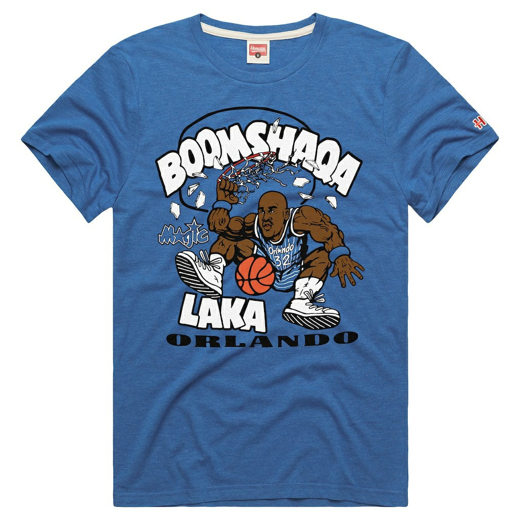 Shaquille O'Neal Orlando Magic Homage Unisex Boomshaqalaka Tri-Blend T-Shirt Discount