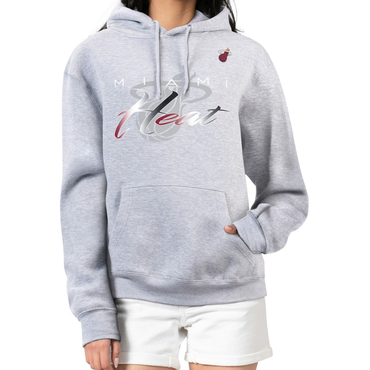 Miami Heat G-III 4Her by Carl Banks Women's Shadow Logo Tri-Blend Fleece Hoodie On Sale