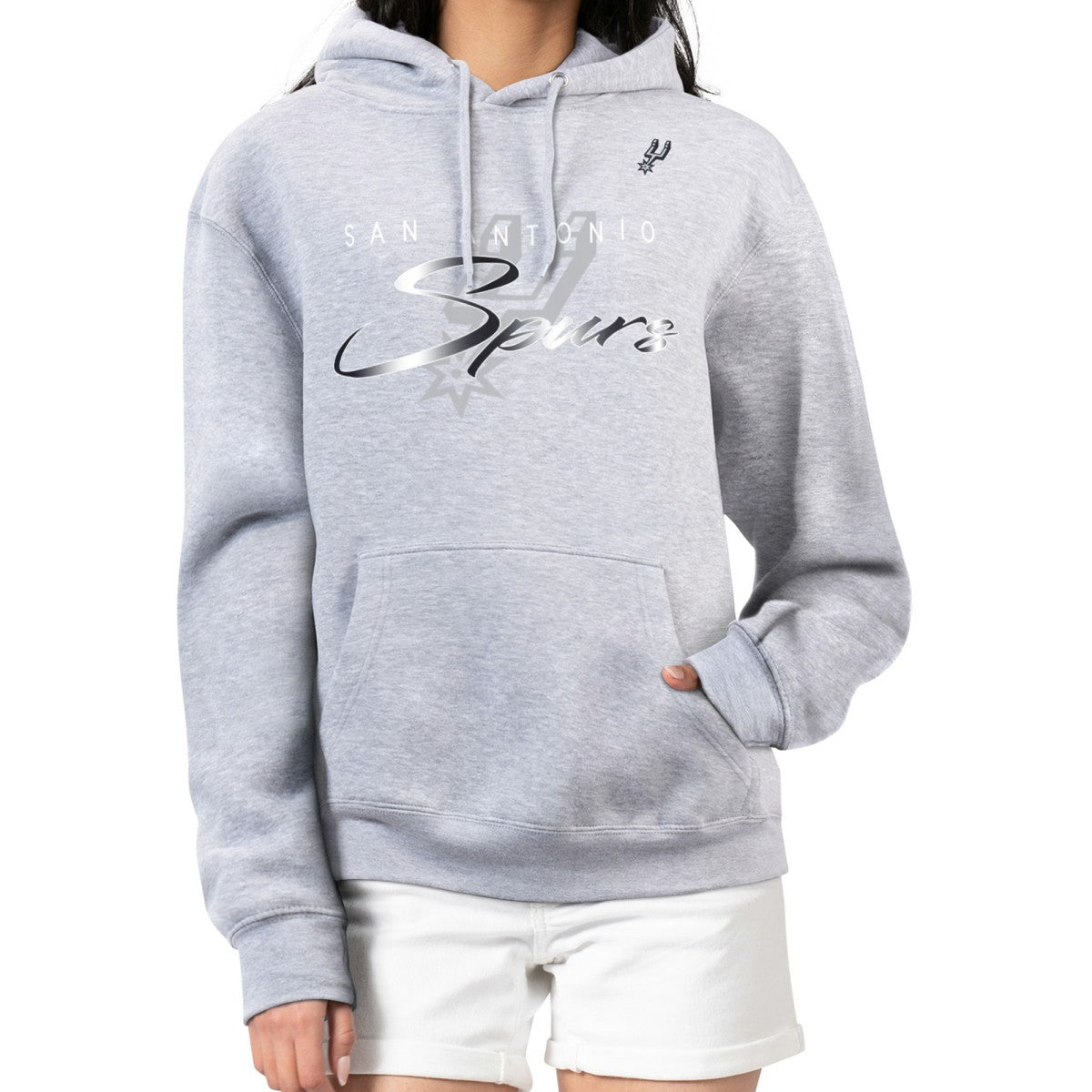San Antonio Spurs G-III 4Her by Carl Banks Women's Shadow Logo Tri-Blend Fleece Hoodie Online