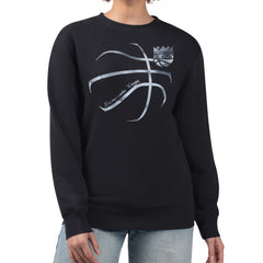 Sacramento Kings G-III 4Her by Carl Banks Women's Metallic Print Basketball Sketch Fleece Sweatshirt New