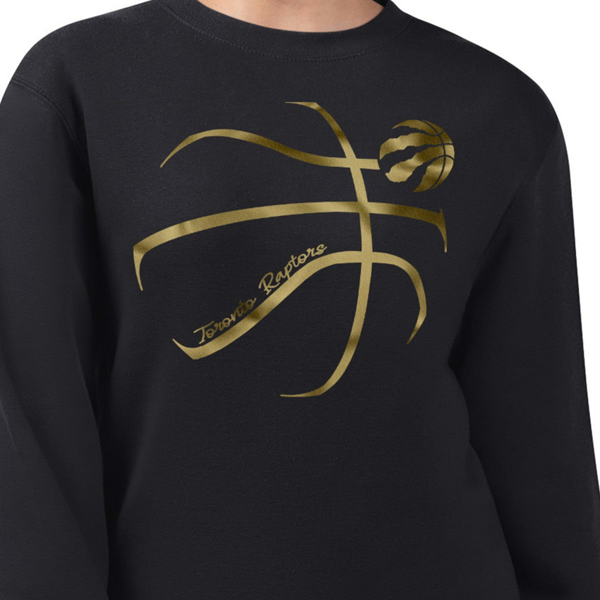 Toronto Raptors G-III 4Her by Carl Banks Women's Metallic Print Basketball Sketch Fleece Sweatshirt Outlet