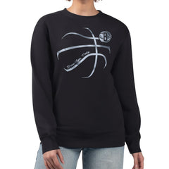 Brooklyn Nets G-III 4Her by Carl Banks Women's Metallic Print Basketball Sketch Fleece Sweatshirt Discount